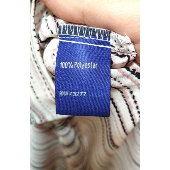 APT.9 WOMANS MEDIUM BLOUSE STRIPED DOTTED SLEEVELESS MOCK CHIC TUNIC RETRO FLOWY - Picture 7 of 12